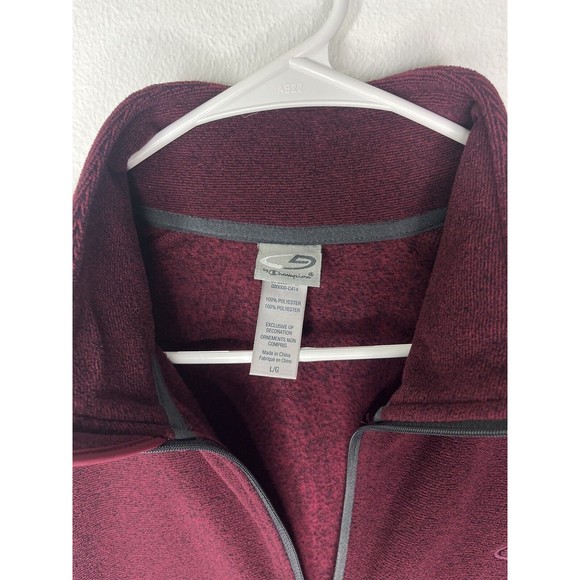 C9 by Champion 1/4 Zip Sweater Mens Large L Maroon Fleece Long Sleeve EUC - Picture 3 of 15